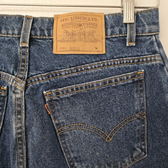 VINTAGE Levis 951 Jeans Women's Size 14 Orange Tab Tapered Relaxed Made in USA - Picture 3 of 9